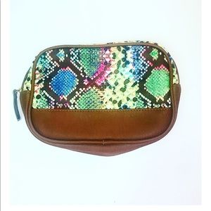 Nicole Miller Leather Make Up Toiletries Bag NWOT